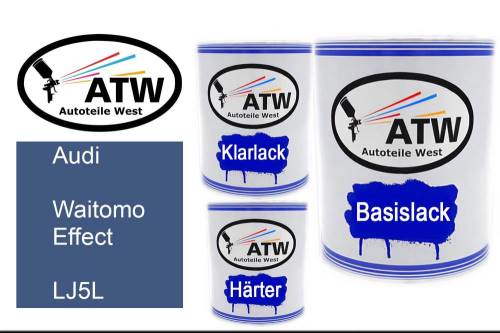 Audi, Waitomo Effect, LJ5L: 1L Lackdose + 1L Klarlack + 500ml Härter - Set, von ATW Autoteile West.